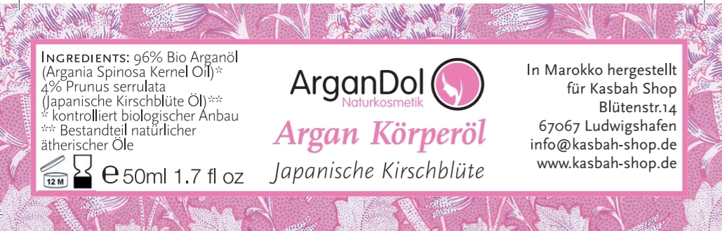 Arganöl Körperöl Japanische Kirschblüte